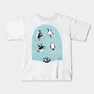 Penguins on Trampolin Kids T-Shirt